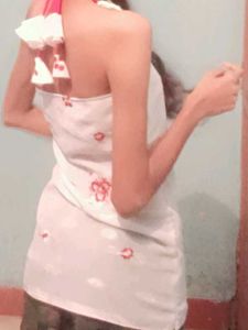 Cute white strap back Top