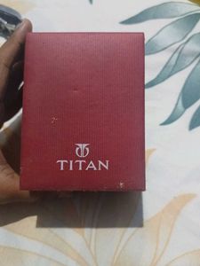 Titan Rectangular Two-Tone Wristwatch