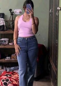 Pink Halter Crop Top