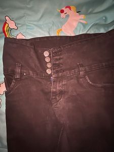 High-Waisted Black Jeans