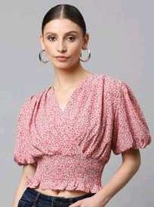 Floral Print Puff Sleeve Top