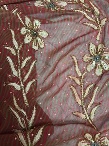 Red Floral Embroidered Saree