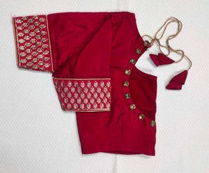 Price Drop Red Silk Saree With Blouse