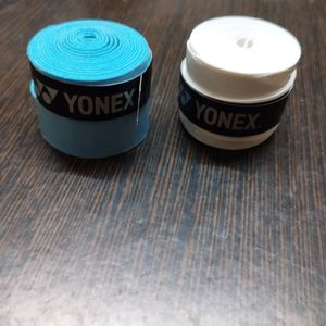 Yonex Badminton Grip Pack Of 2 ( White &amp; Blue) New