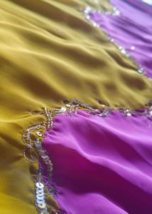 Stunning Yellow and Magenta Chiffon Saree
