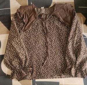 Floral Print Brown Top