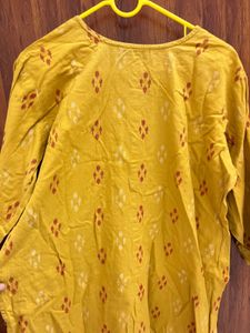 Yellow Printed Kurta