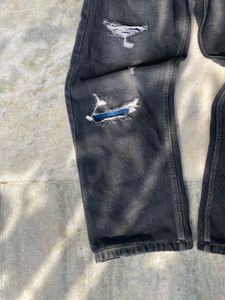 Diesel Ripped Straight Fit Black Jeans