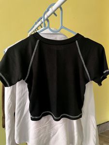 Black Graphic  Crop Top