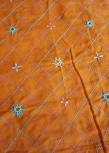 3 piece mirror embroidery unstitched cotton suit