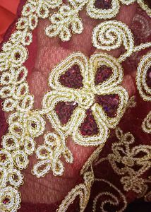 Embroidery Maroon Satin Kurta Set
