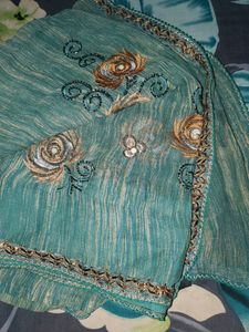Saree Of Polycotton With All Work Done
