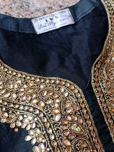 Z Black Wedding Kurti Dupatta Set