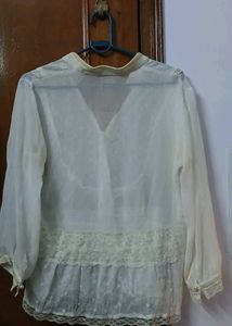 Elegant Sheer Button-Down Blouse