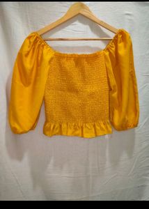 Yellow Mustard Crop Top (Stretchable)