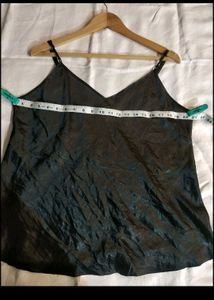 Beautiful Black Satin Top/ Slip