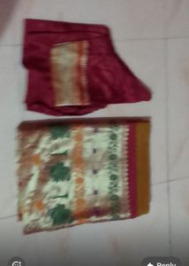 Musturd Yellow Maroon Saree