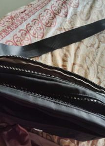 Black Quilted Belt Bag