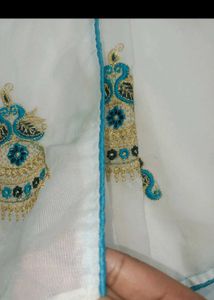 White Embroidered Saree