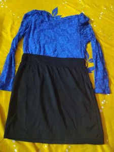 Cute Blue &amp; Black Dress