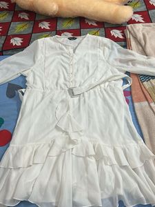 White Ruffle Dress