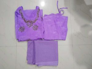 Purple Kurta Set With Duppatta