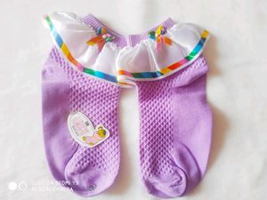 Cute Purple Socks with Ruffle