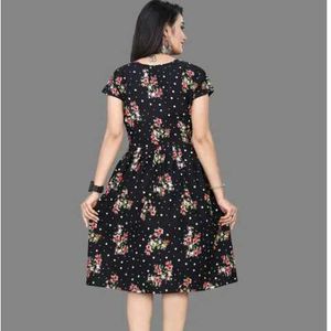 Floral Print Black Dress