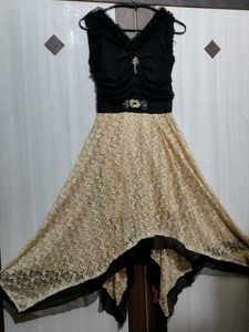 Black & Cream Dress For Women