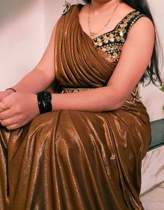 Golden Party Wear Saree