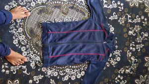 Blue Jacket with Red Stripes