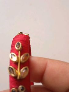 Thread Work Kundan Bangles