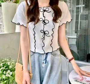 Cute Bow Detail Crop Top