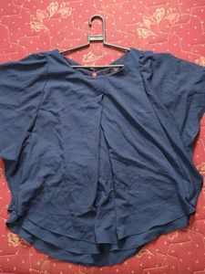 Dark Blue Flowy Top