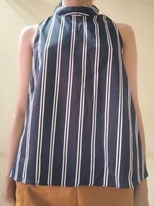 Striped Mock Neck Top