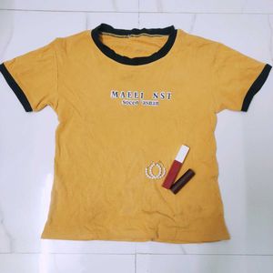 Yellow Crop TSHIRT Top