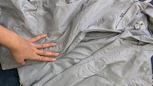 Gray Zip-Up Short Sleeve Top