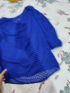 Blue Sheer Chevron Top