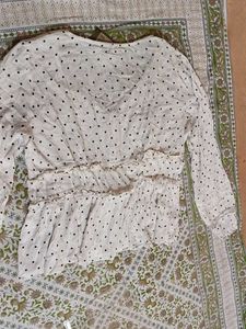 Very Comfortable Polka Dot Peplum Top