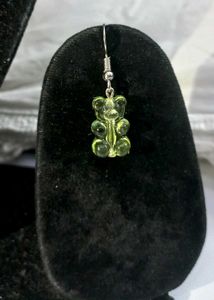 Handmade Gummy Bear Earrings - Green