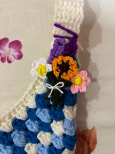 Crochet Flower Bouquet Keychain