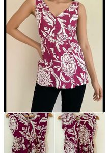 Combo Of Floral Print Top, One Jeans And Black Top