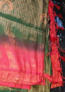 Elegant Green &amp; Red Saree