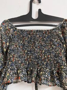 Floral Chiffon Crop Top
