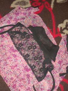 Pink Black Floral Shirt