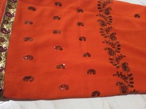 Orange Sequence Saree