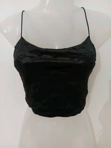 Black Crop Cami Top