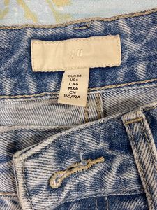 H&amp;M Light Blue Straight Ripped Jeans