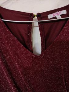 Mahroon Coloured Bodycoon Dress, Fabric is Shiney