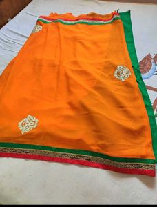 Orange  Saree with blouse pc